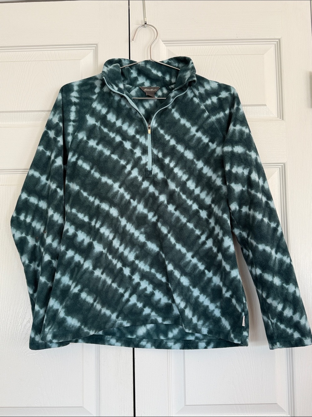 Women's Eddie Bauer Quarter-Zip Sweater in Teal Tie-Dye
